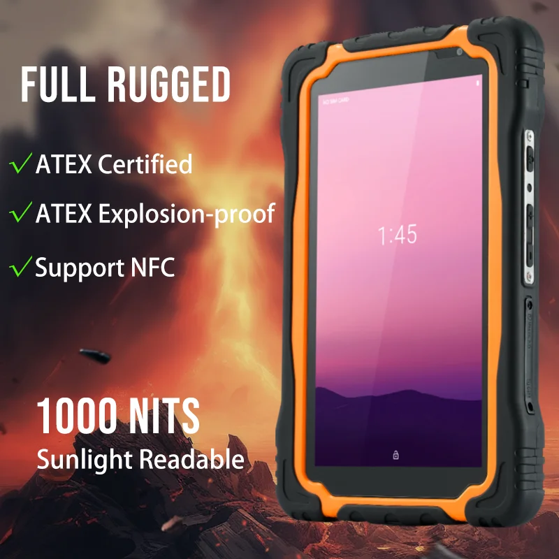 HUGEROCK T70EX 7 Inch Full Rugged Tablet ATEX Explosion-proof Waterproof NFC 1000Nits Industrial PC 10000mAh 8+128GB Android 13