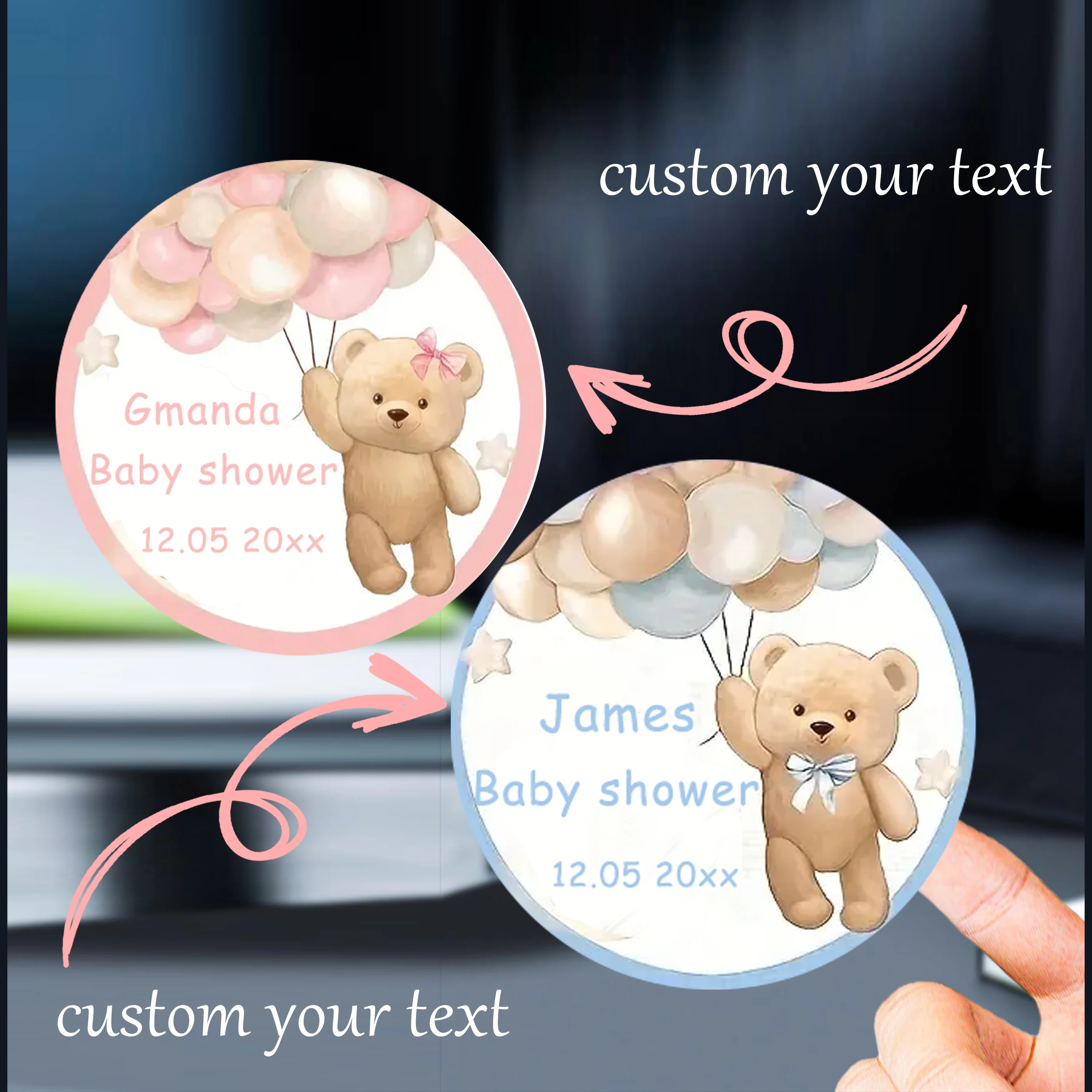 

90PCS Custom Personalized Name & Birthday Stickers (For Weddings, Baptisms, Parties & Gift Wrapping)