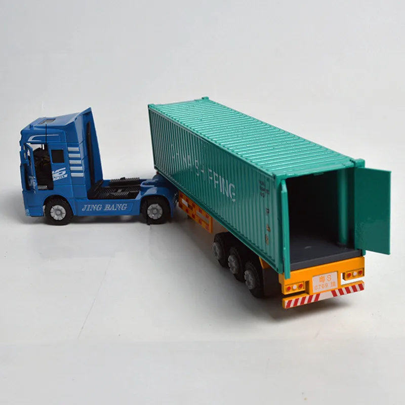 Hochwertiges 1: 60-Leichtmetall-Container-Transport-LKW-Modell, Simulations technik Autos pielzeug, Anhängers pielzeug, Großhandel