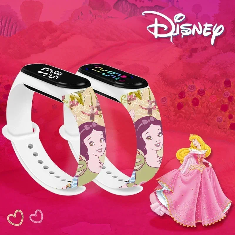 

Disney Snow White children's watches anime Belle princess LED touch waterproof electronic kids watch Festive gift