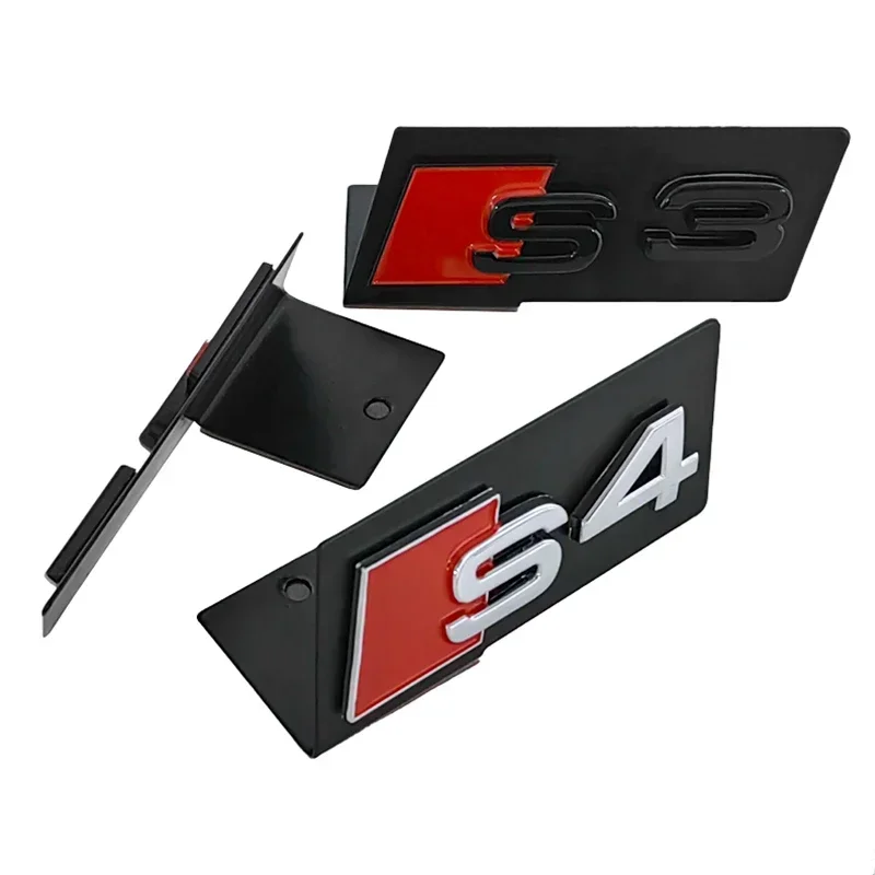 Car Metal Front Grille Emblem Sticker Accessories for Audi Sline S2 S3 S4 S5 S7 S6 S8 SQ5 SQ7 TTS Quattro A6 A9 A7 Q3 Q5 Q7 RS4