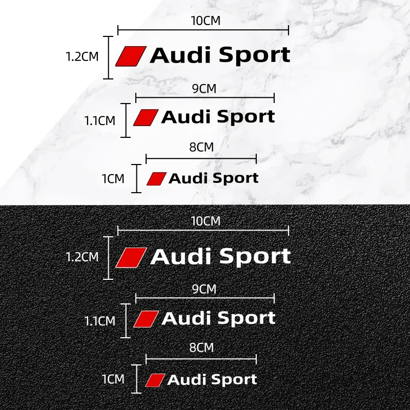 6 szt. Naklejki z zaciskami żaroodporni winylowe naklejki na Audi sportowe A3 A4 B8 8P B9 8V B6 A5 B7 A1 A6 C6 Q3 Q5 C7 8I TT