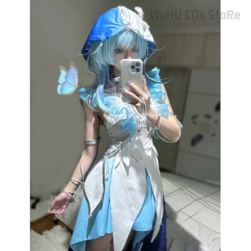 Game Wuthering Waves Cosplay The Shorekeeper Cosplay Costume Dress The Shorekeeper Wig Women Halloween Roleplay Suit Veil