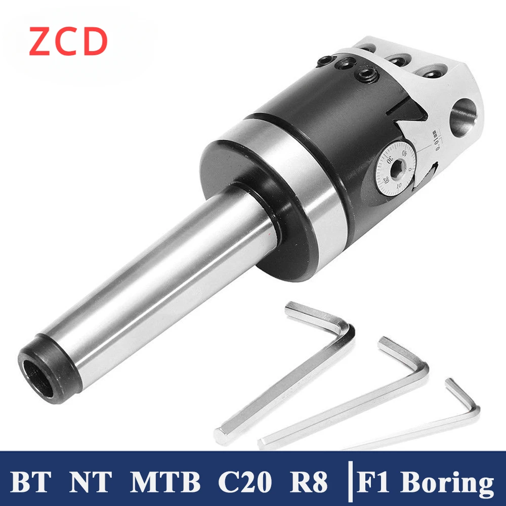 ZCD F1 Boring Head Lathe MT2 MT3 MT4 C20 C25 BT30 BT40 NT30 NT40 R8 2 Inch Boring Head F1 Boring Rough Bore F1 50mm 75mm 100mm