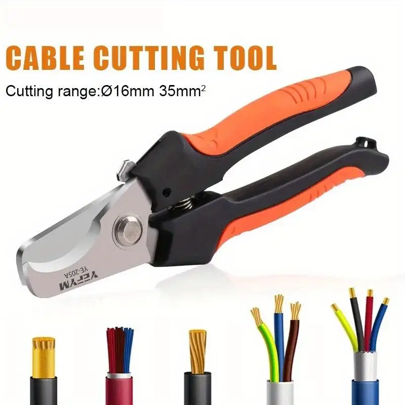 1PC Cable Cutter Stripper Pliers 24mm2 38mm2 Diameter 10mm 16mm 5CR13 Steel Industrial Tools