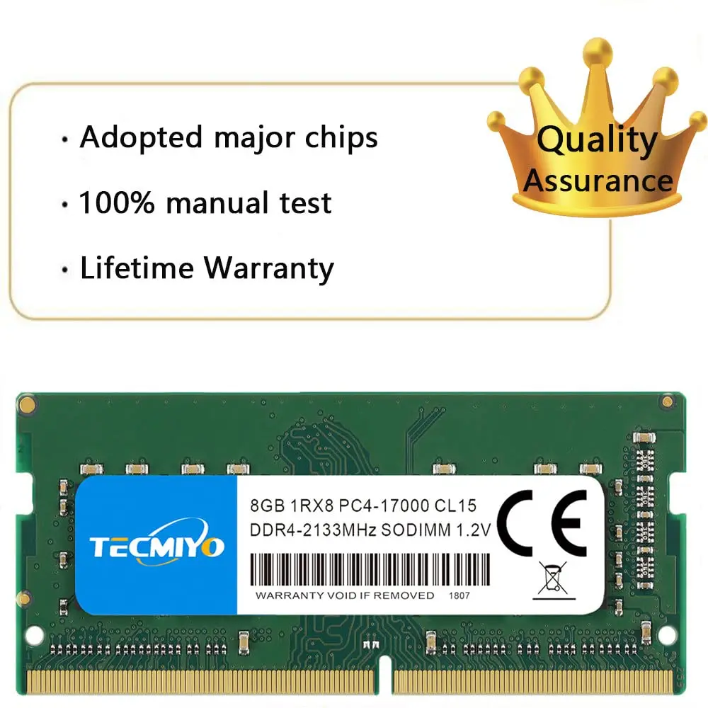 Tecmiyo Laptop Speicher RAM DDR4 4GB/8GB/16GB 2133MHz/2400MHz/2666MHz/3000MHz/3200MHz/3600MHz/1,2 MHz Sodimm V Nicht-Ecc-1PC grün