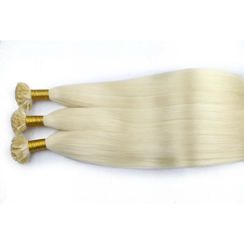 U Tip Russian Hair Extensions Fusion Hair Blonde Color Keratin Glue Beads Prebonded Human Hair Extensiones 1g/s 100g 14-24inch