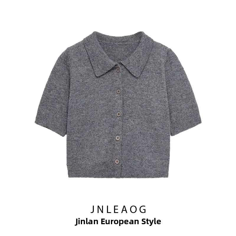 

JNLEAOG Faionable ort Sve Ne Jaet Women's Design Sle Autumn New Arrival Polyester Knitted Cardigan