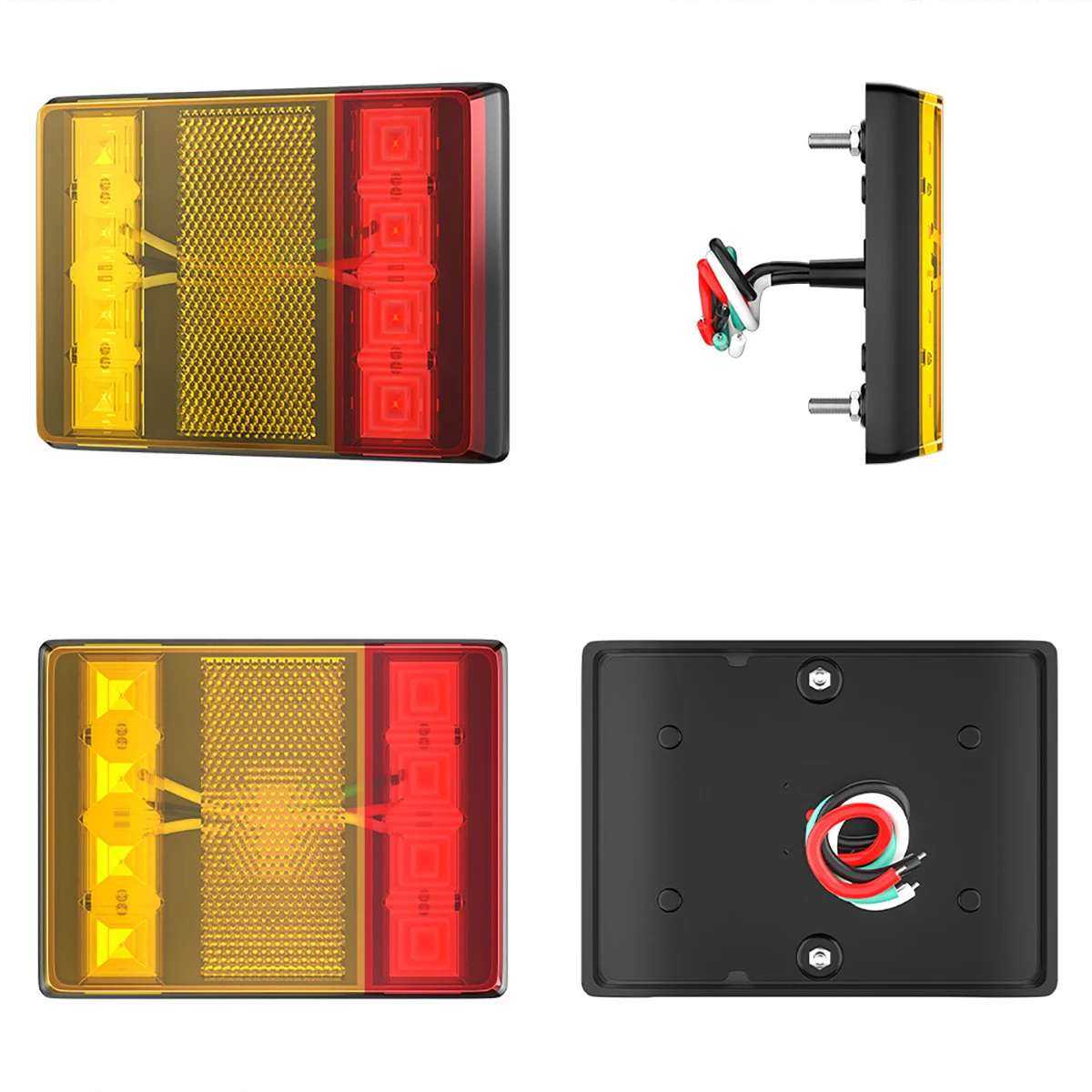 Feux arrière à 8 LED pour voiture, camion, 12V-24V, rouge, jaune, feux externes, remorque, camion, camion, tracteur, indicateur de signal