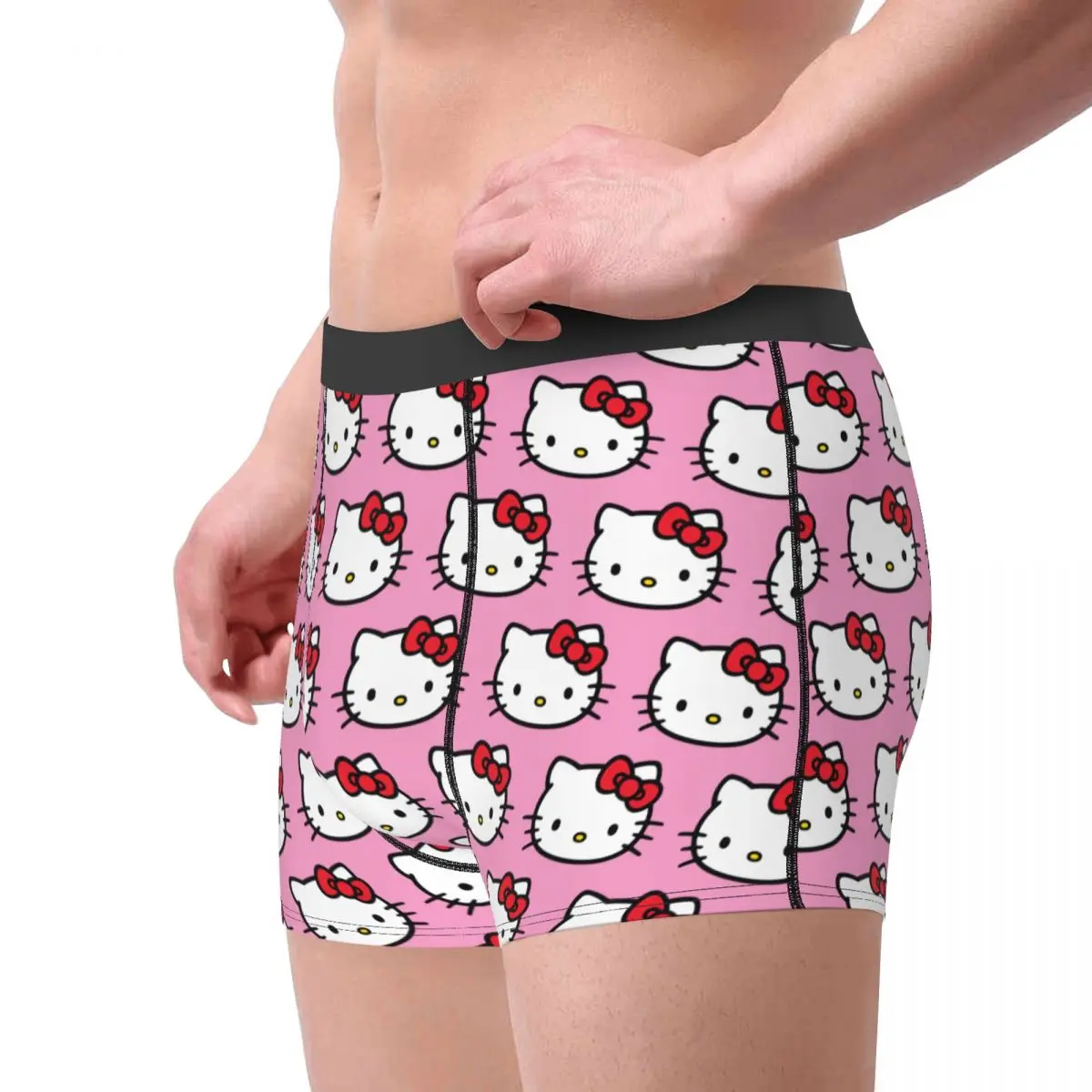 Benutzer definierte Sanrio Hallo Kitty Unterwäsche Männer drucken Boxershorts Höschen Slips atmungsaktive Unterhose