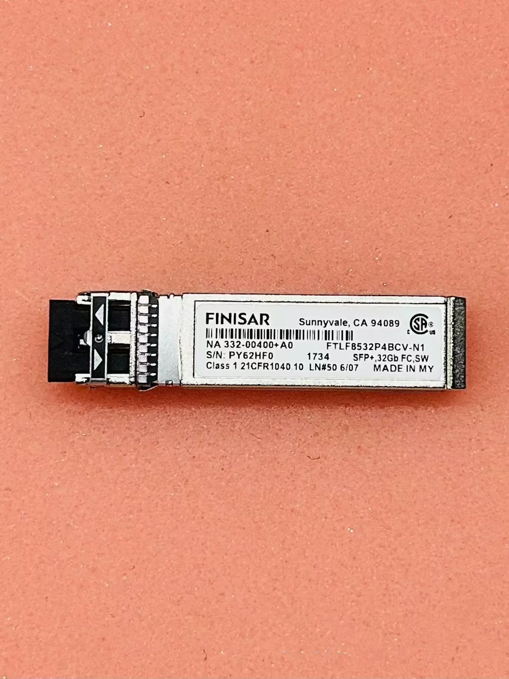 

FINISAR 32G SFP Optical Transceiver FTLF8532P4BCV-N1 332-00400+A0 01KP583 SFP 32Gb FC SW 850nm 100M Finisar 32g sfp Transceiver