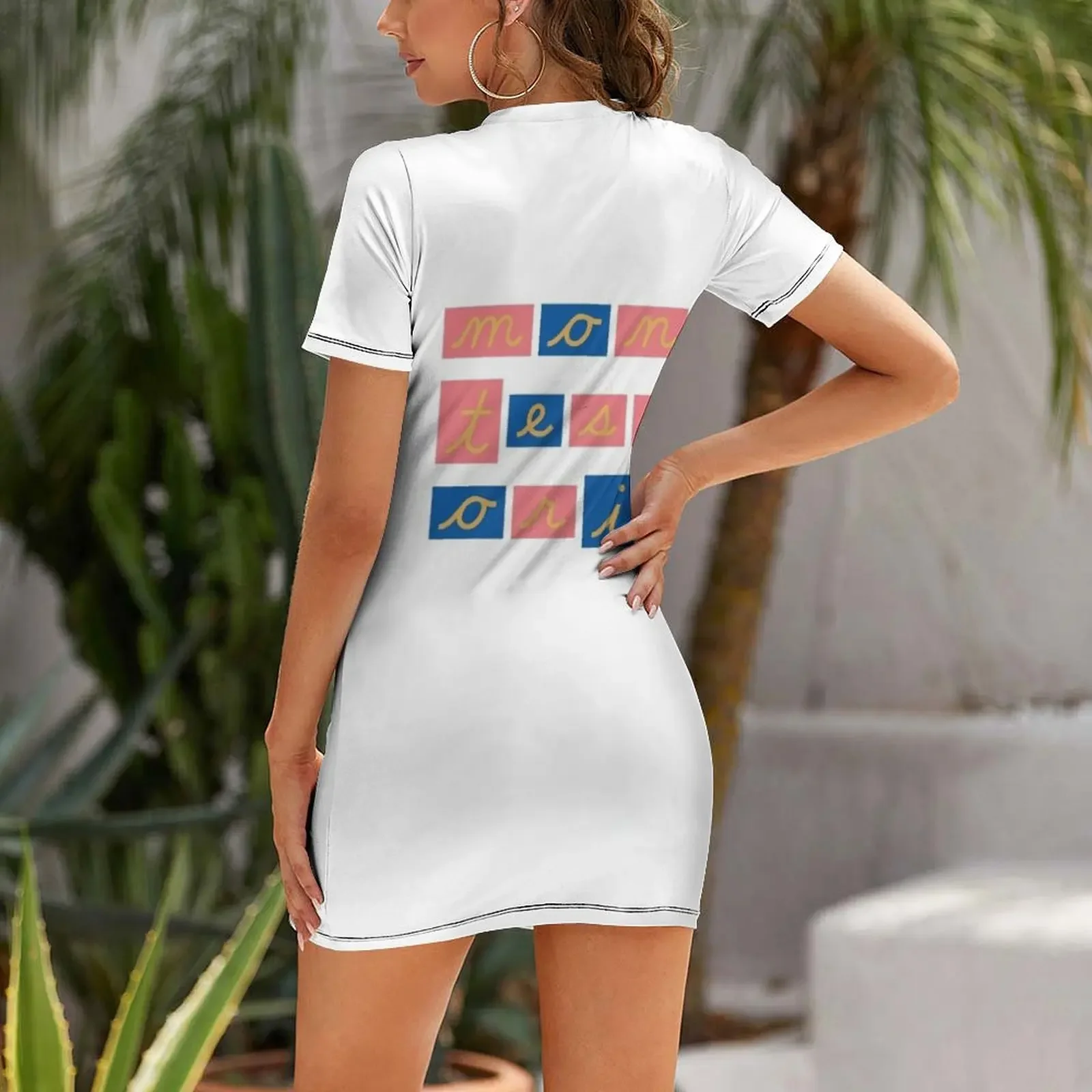 Montessori Sandpaper Cursive Letters Short-Sleeved Dress summer dress korean women cute dress women summer - view 2