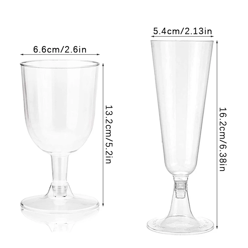 1/10 pz plastica usa e getta trasparente Champagne bicchieri da Cocktail bicchieri da vino festa di compleanno anniversario di matrimonio Festival Drinkware