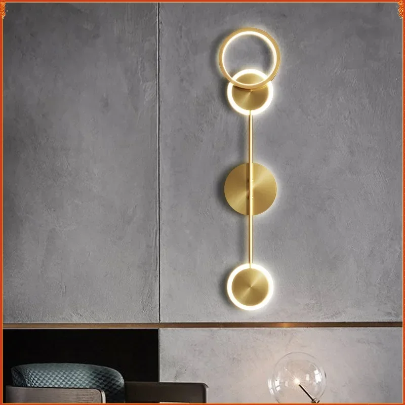 

Modern Wall Sconce Light Fixture Indoor Lighting Bedside Lamp Led Home Decor Corridor Bedroom Living Room Minimalism Round Gold