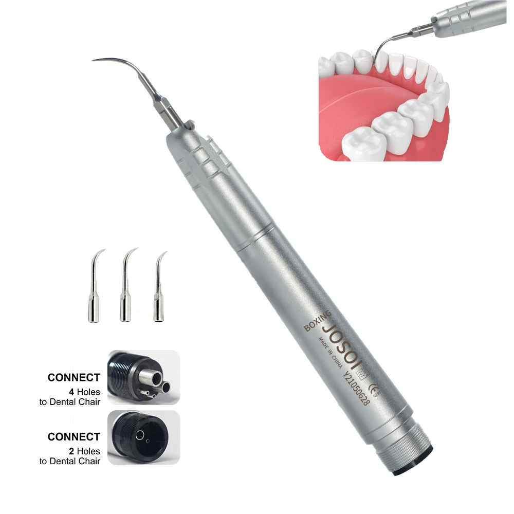 Détartreur dentaire à ultrasons avec 3 embouts, dissolvant de calcul dentaire, outil de livres, pièce à main, blanchir les dents, nettoyeur de dents, 2/4 trous