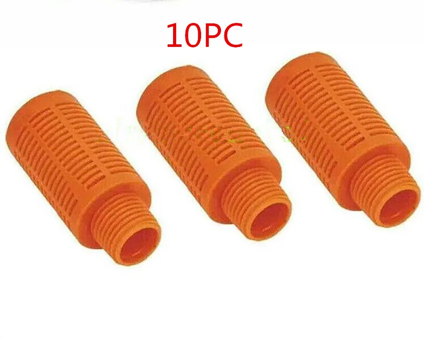 

10PC Tyre Tire Changer Machine Part 1/8" Air Muffler Valve Silencer Filter Regulator Nylon Orange