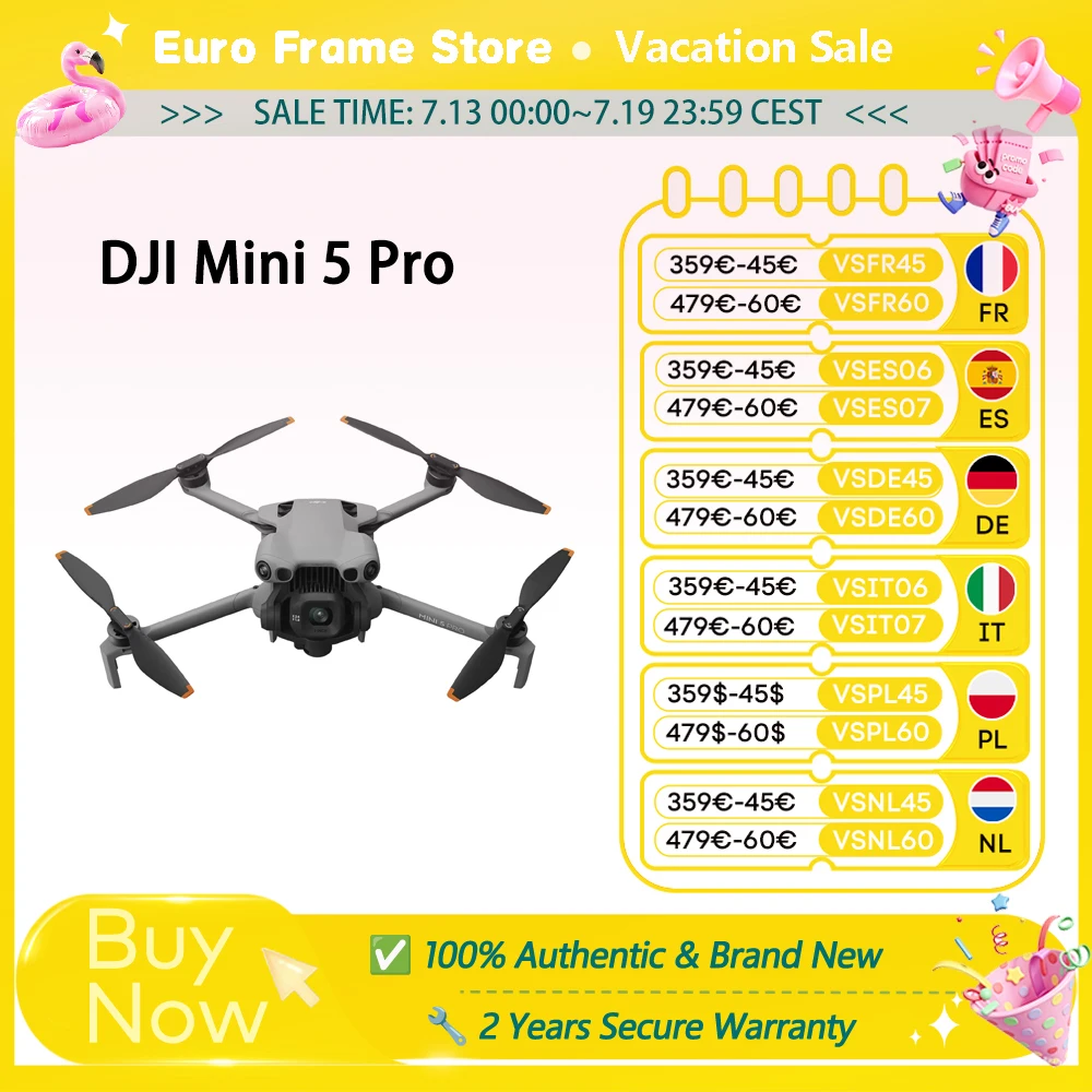 DJI Mini 5 Pro Drone ultraligero y plegable con cámara CMOS de 1 pulgada sensor de obstáculos omnidireccional activo… — oferta en AliExpress