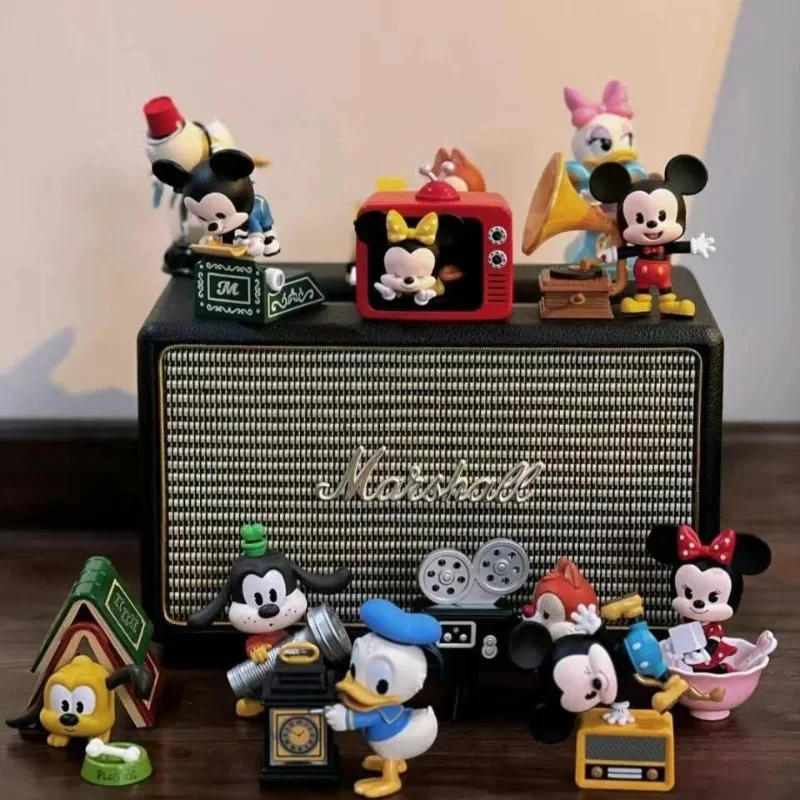 Estatueta Disney Mickey Family Toy, The Ancient Times Series Caixa Cega, Caixa Surpresa de Animais Kawaii, Modelo de desenho animado, Presente Especial, Novo