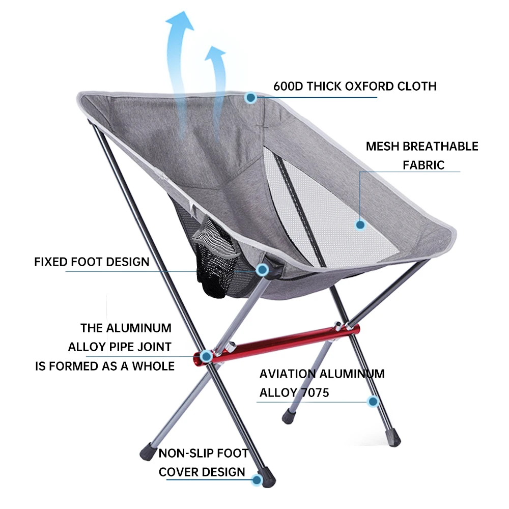 Foldable Portable Ultralight Outdoor Camping Chair Folding Beach Rocking Folding Moon Chair