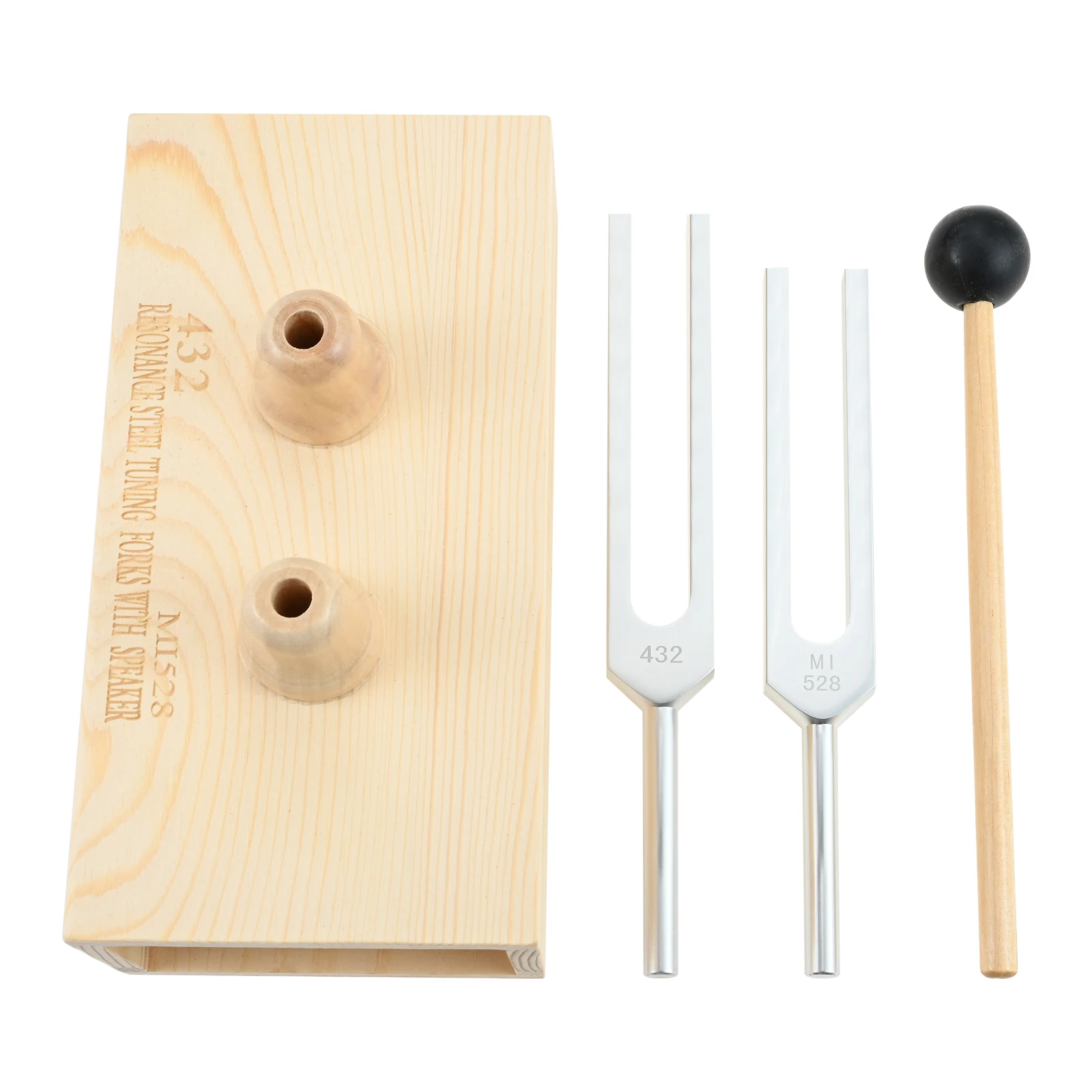Diapasons de résonance 528Hz 432Hz, Kit de marteau en caoutchouc à Base de bois adapté à la méditation, guérison sonore, thérapie d'adn, Yoga, enseignement de la musique, 2 pièces