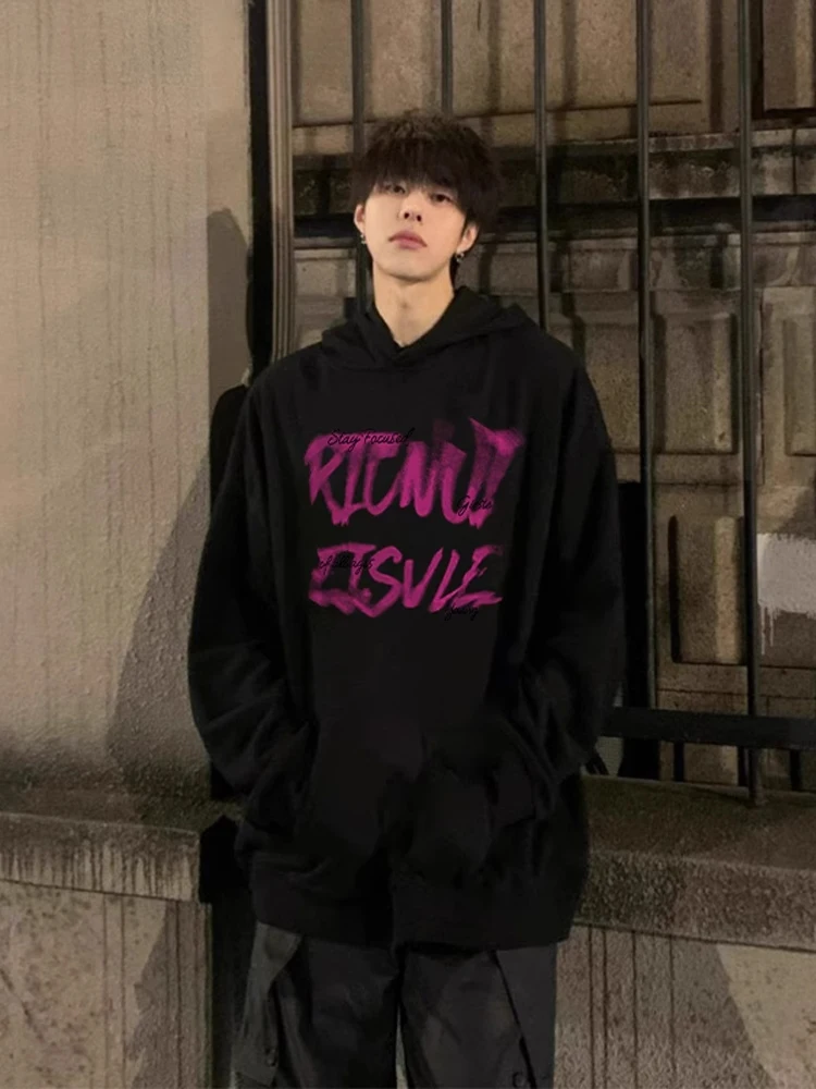 

Американская ретро-толстовка Heavyweight для мужчин: весенне-осенняя, в стиле High Street, Cleanfit, спортивная, с капюшоном, модная молодежная верхняя одежда