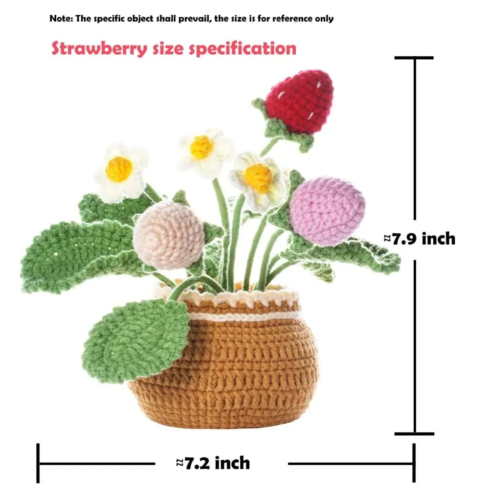 Kit rajutan rajutan pot bunga Tulip Kit pemula rajutan Kit pemula rajutan benang warna-warni Kit rajut bunga matahari