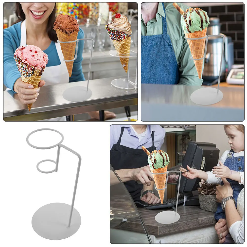 

2pcs Ice Cream Cone Stand Holder Metal Display Rack For Sushi Hand Rolls Egg Cones Storage Iron Desktop Support Reusable