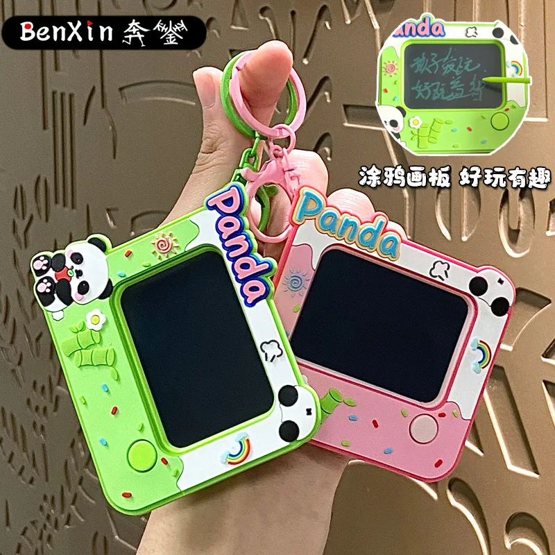

Minso Panda graffiti drawing board, keychain, schoolbag pendant, cute couple, car key chain pendant, high-end gift