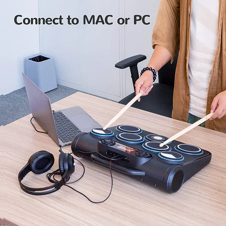 

Best Professional Practice Hand Drumset Bass Cymbal Musical Instrument Percussion Kit Electric Snare Pad Electronic Drum Set