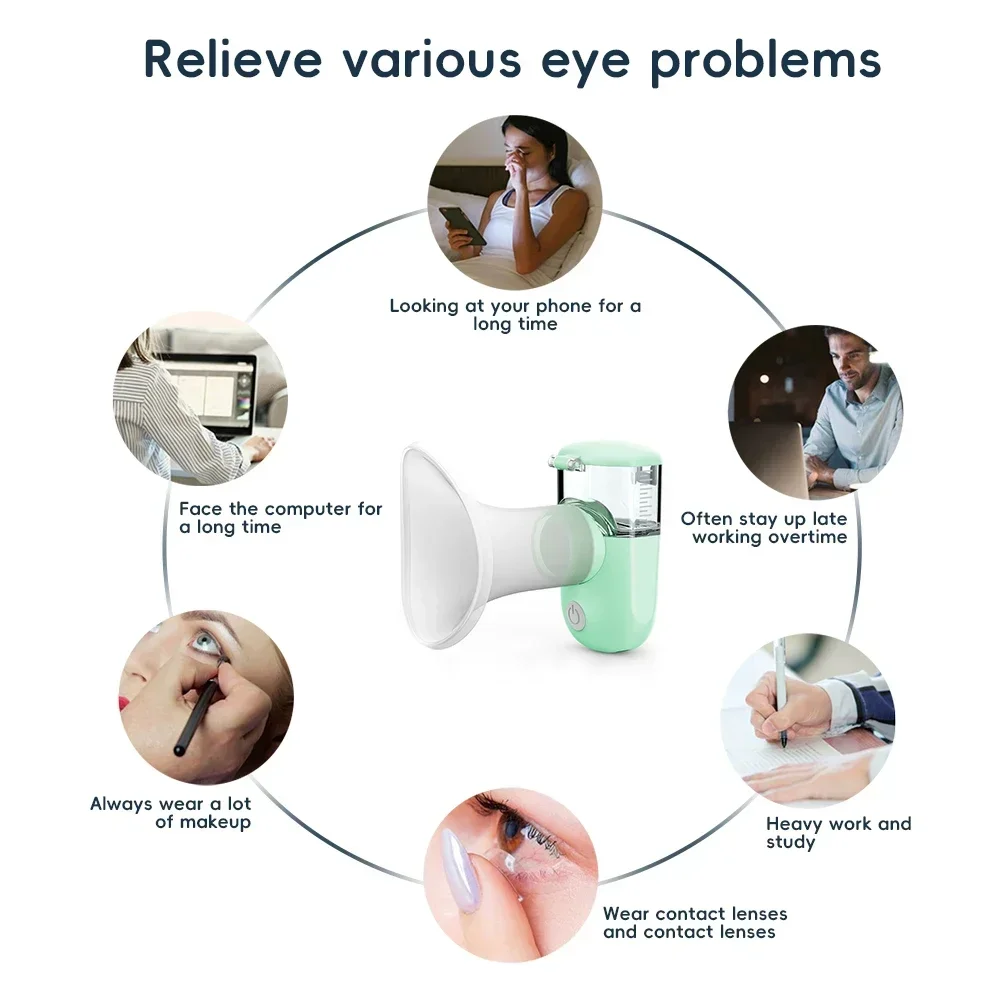 نظارات بخاخ نانو مرطب للعين محمولة ، شحن USB ، الانحلال لتخفيف التعب