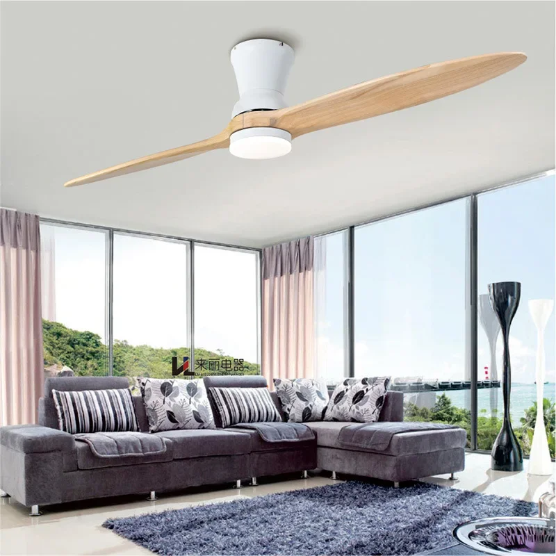 Two-Blade Indoor Ceiling Fan Dimmable ceiling fan with LED Light Kit for home use 60 inch