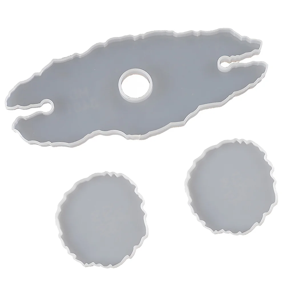 1 مجموعة كريستال الايبوكسي الراتنج قوالب مجموعة سيليكون Diy كوستر كأس للنبيذ حامل سعة كبيرة غير النظامية الدانتيل الجدول الديكور الحرفية #1