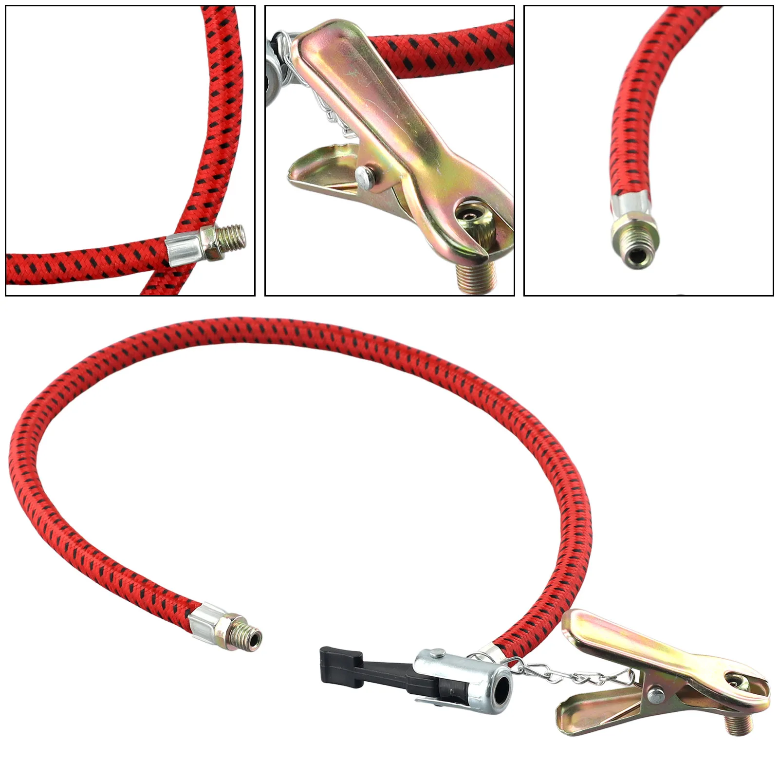 60cm Bicycle Air Pump Hose With UK Nozzle And Clip Rubber Tube For 125x55 High Pressure Single Tube Pumps Bicycle Accessories