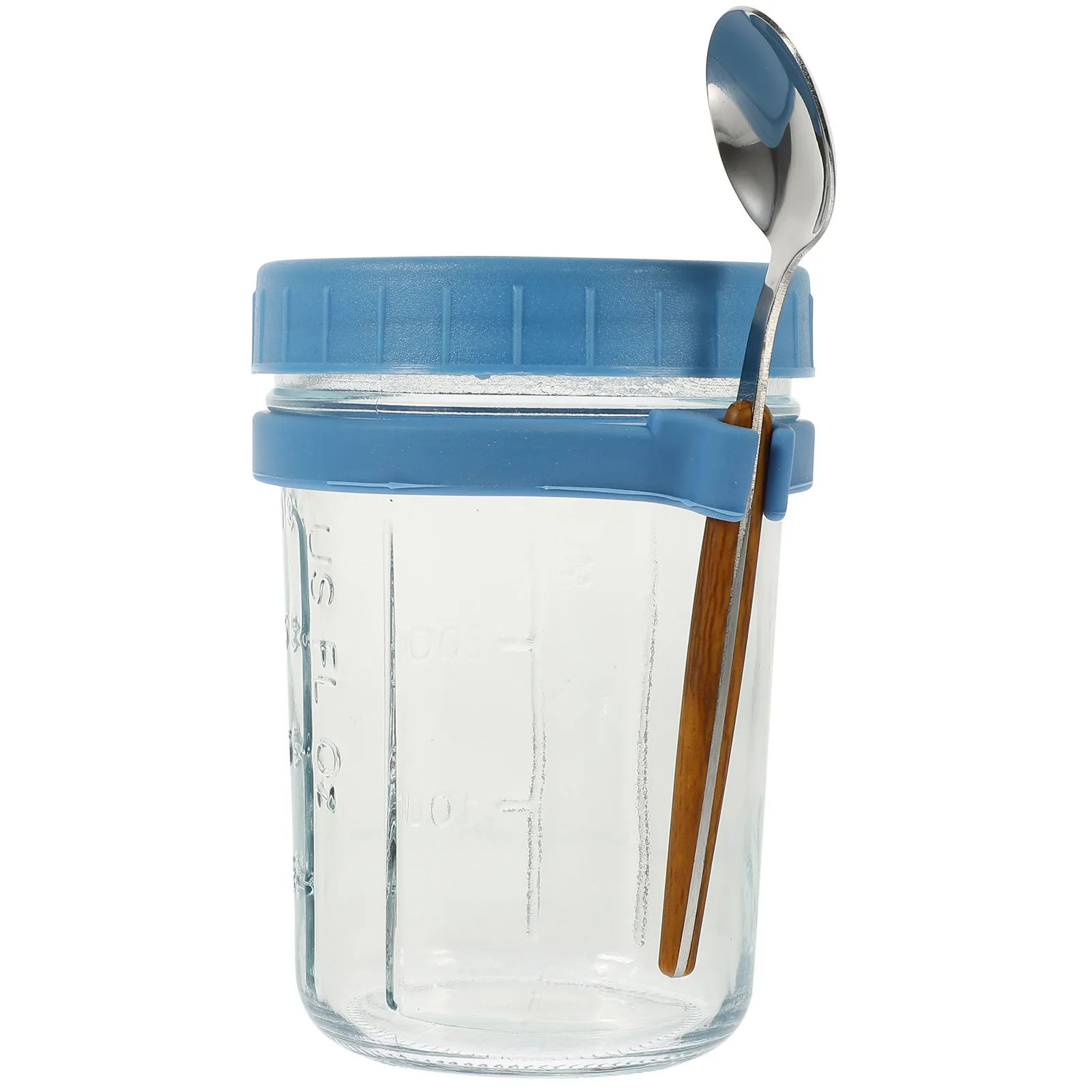 

1Set Oats Cup Glass Seal Airtight Jar Yogurt Container Spoon Portable Overnight Oatmeal Food Storage Multi-Purpose Kitchen Jar