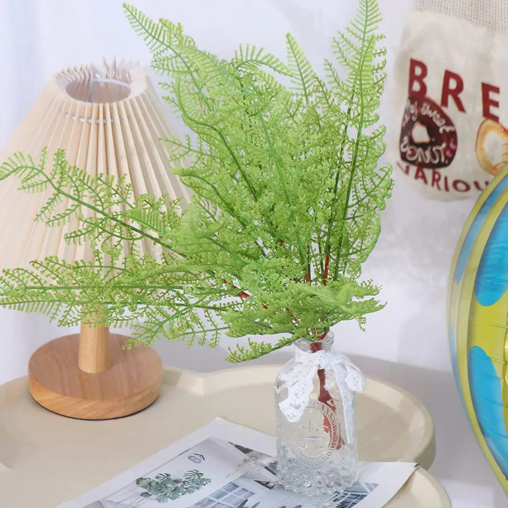 Realistic Artificial Fern Greenery Plants Plush 45cm Fishtail Pine Fern Leaves 7 Fork Handmade Fake Plants Bedroom