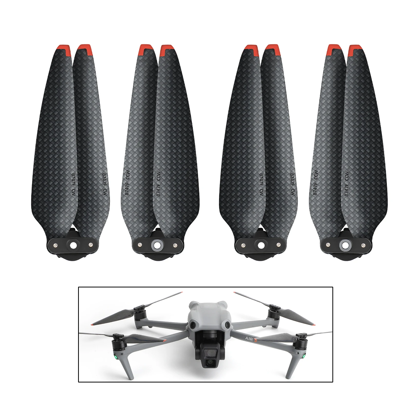 

2Pair 8747F Propeller Props Blade Replacement For DJI Air 3 Drone Light Weight Wing Fans Carbon Fiber Propellers Drone Accessory