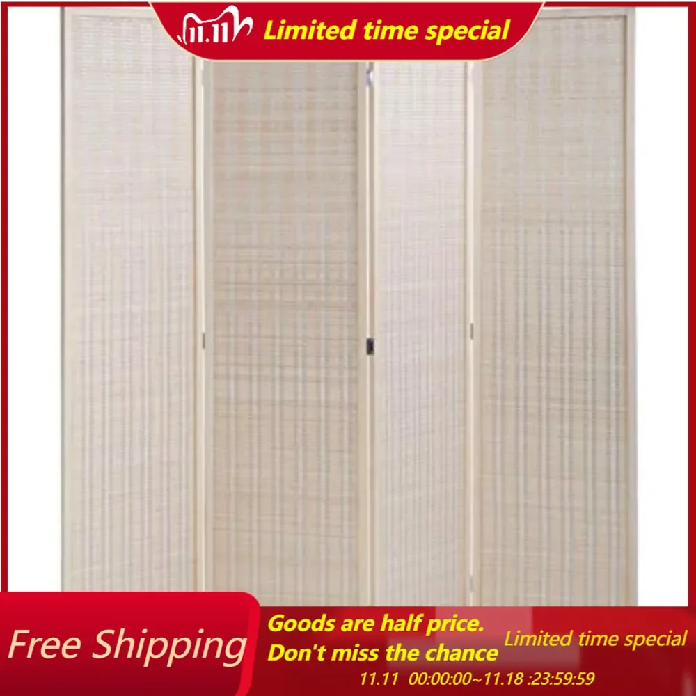 

Bamboo Room Divider Folding Privacy Wooden Screen 4 Panel 72 Inches High 17.7 Inches Wide Room Divider for Living Room