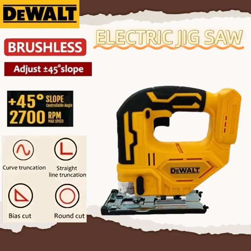 

Dewalt 3000RPM Cordless Electric Jig Saw Brushless Portable Multifunction Adjustable Woodworking Power Tool Curve Saw