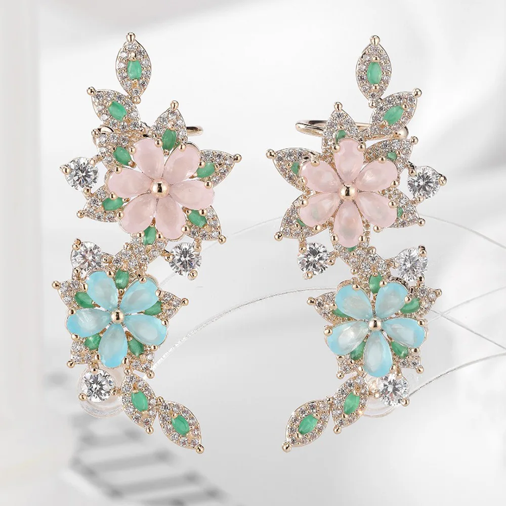 Missvikki Luxury Trendy Round Skeleton Stud Earrings For Women Wedding Cubic Zircon CZ Engagement Party Indian earring for women