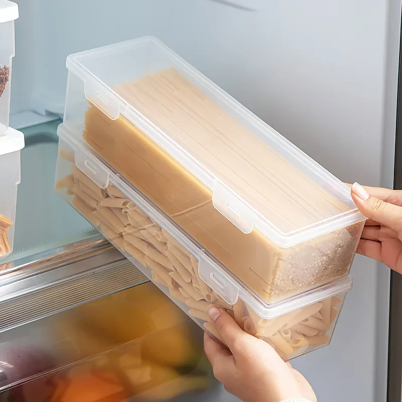 Noodle Storage Box Rectangular Plastic Refrigerator Food Preservation Box Kitchen with Lid Multi-grain Noodles Sealed Box