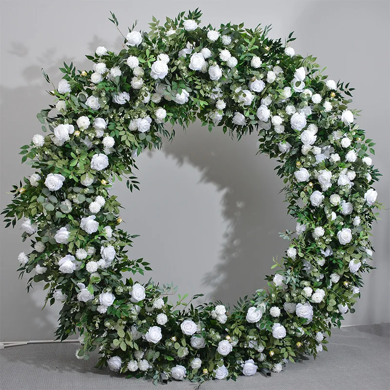 Forest Circle Plants Arch Artificial Flowers Wedding Backdrop Decoration Fake Plant Row Wedding Arrangement Silk Flower Row Chic