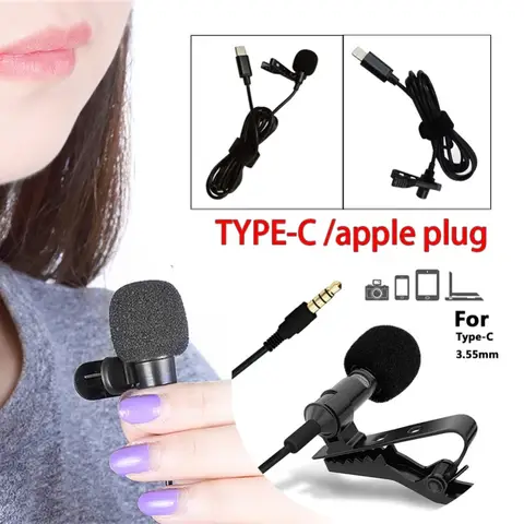 Microphone Jack Plug Mic Stereo Wired External Microphone Apple/TYPE-C for phone Laptop Notebook PC DVD Radio Car Audio