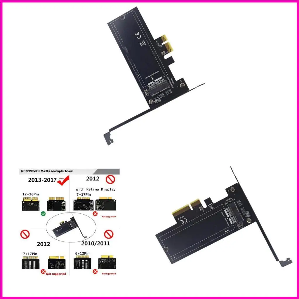

12+16Pin SSDs Adapters Card PCIExpress 1X 4X For 2013-2017 Models A1493 A1502 A1465 A1466