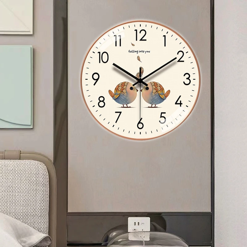Cute Simple Wall Clock Home Bedroom Silent No Punch Clock Living Room Wall Clock Home Decoration