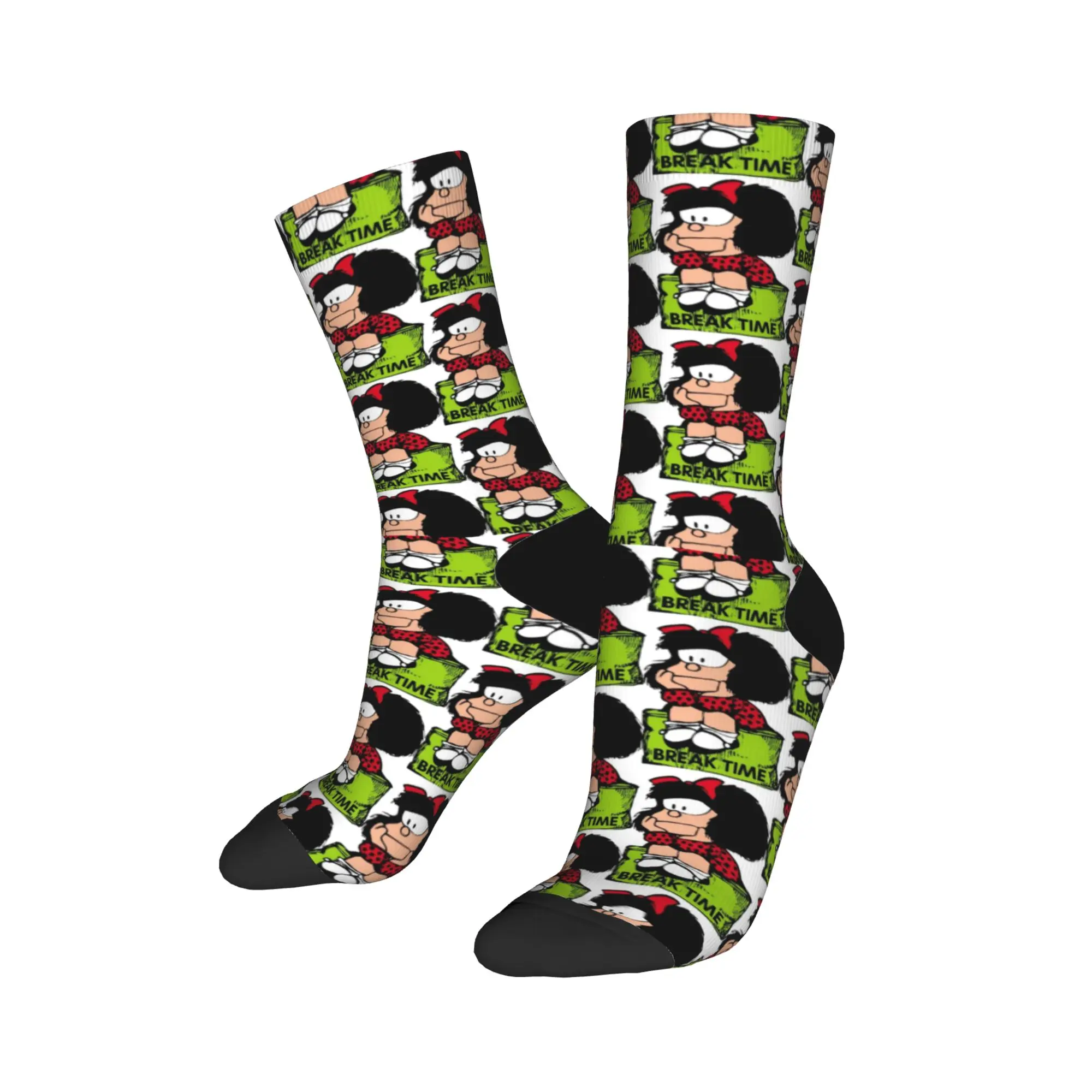 Mafaldas Break Time Sitting and Relaxing Position Socks Casual  Socks Harajuku Spring Summer Autumn Winter Middle Tube Socks