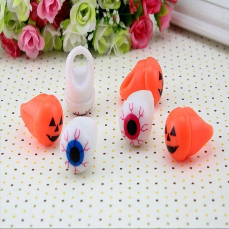 

36pcs LED Light Up Jelly Eyeball Rings Flashing Pumpkin Finger Ring Decoration Party Favors Wedding Festival