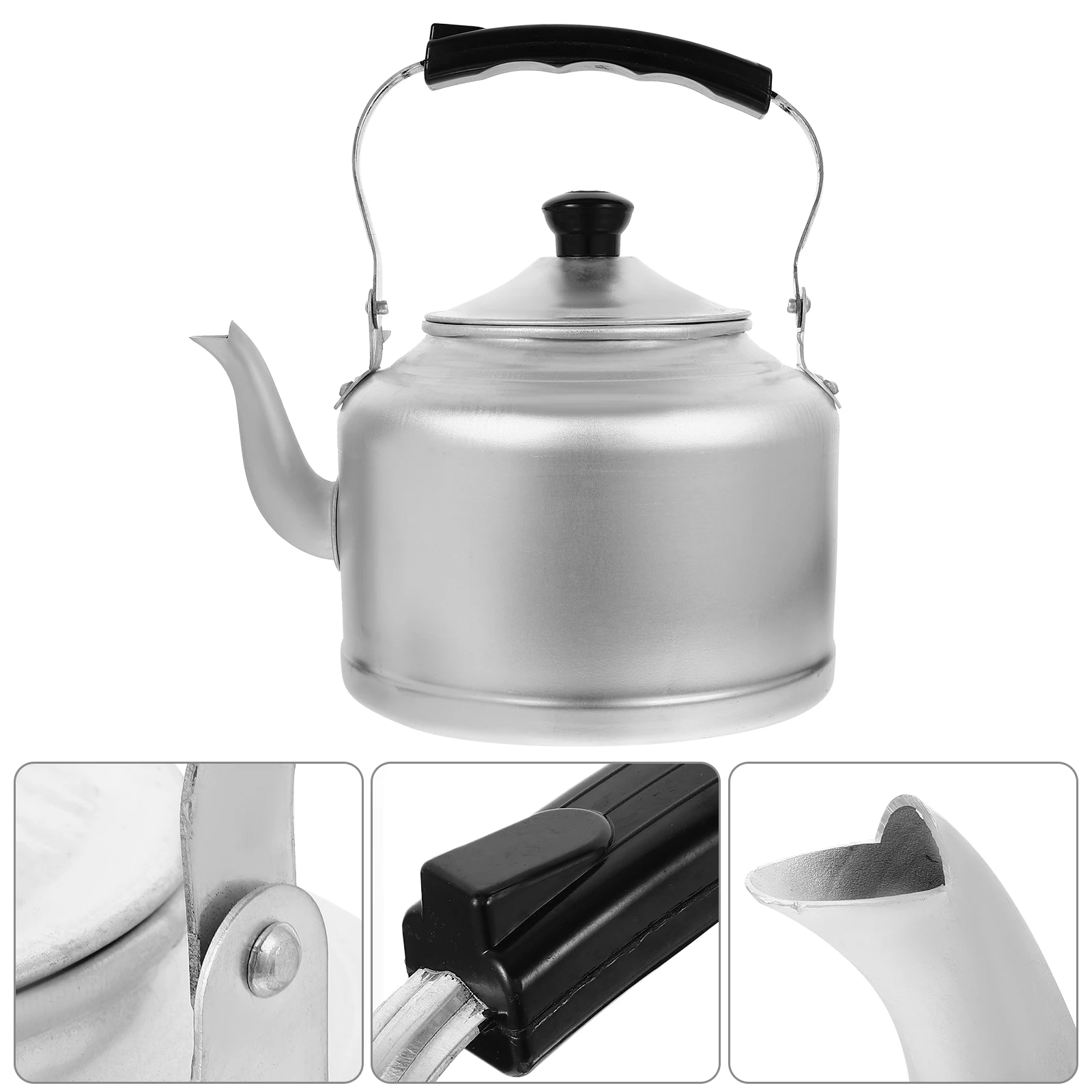 

Aluminum Kettle Water Pot Retro Metall Container Travel Wide Applications Heat Resistance Long Service Life Suitable Induction