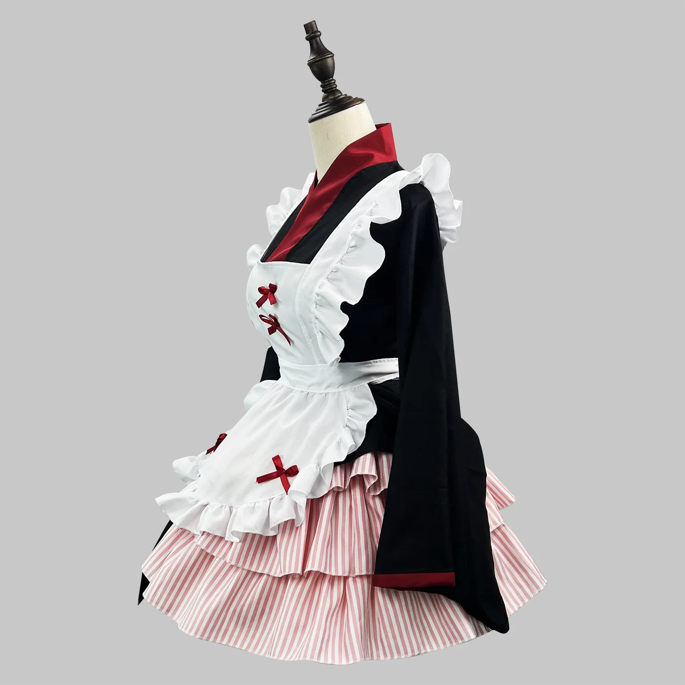 S -5XL Cute Long Sleeve Lolita Kimono Maid Costumes Cosplay Top Skirt Maid Suit for Maid Halloween Maid Party Costume