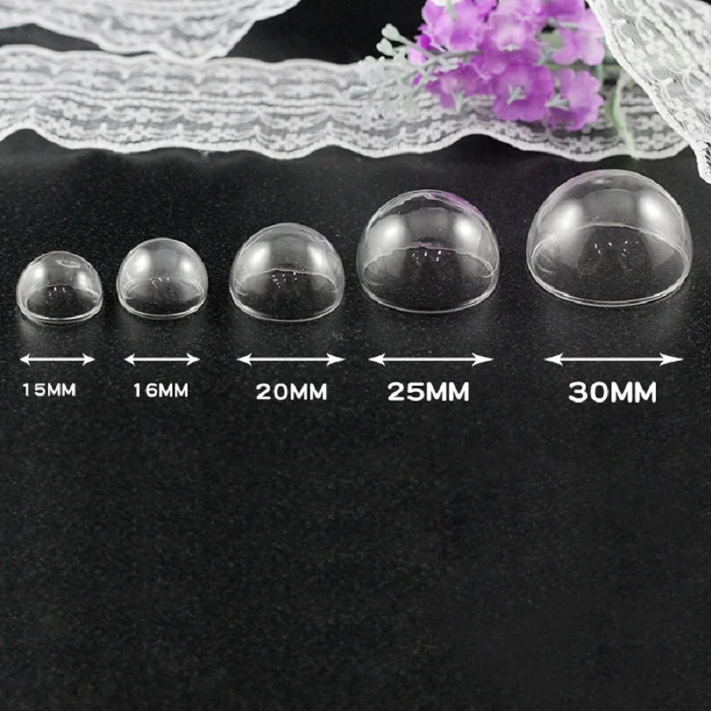 

DIY Handmade Jewelry Accessories Transparent Hemispherical Semi-Circular Glass Cover Necklace Pendant Accessori Glass Ball Cover