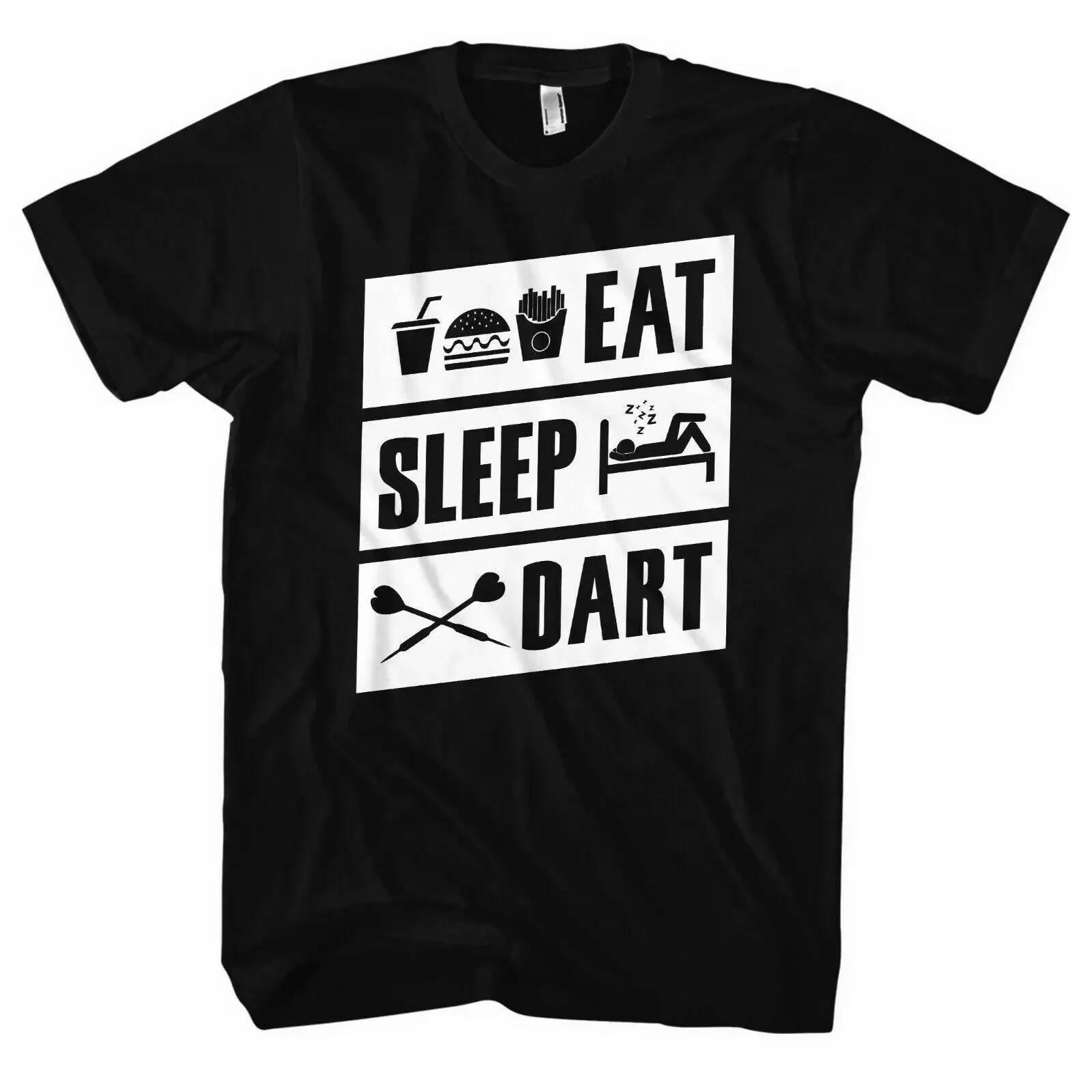 Eat Sleep Dart Männer Herren T Shirt Dartpfeil 180 Freizeit Fun Pfeil vintage Washed Stretched Top For Everyday Wear